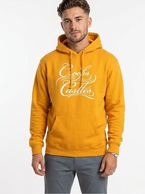 Crooks & Castles Script Logo Hoodie (M) Mustard/Gold Streetwear Skate Y2K
